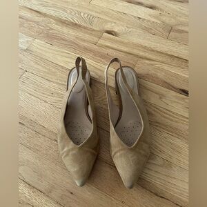 GEOX - real suede leather camel colored sling-back flats  Size: US 10